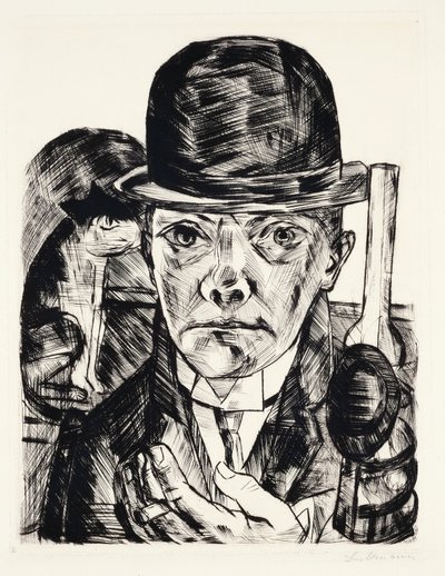 Selbstporträt mit Hut von Max Beckmann