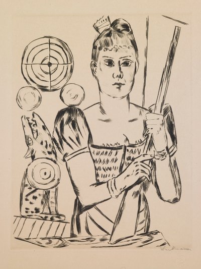 Schießstand, Tafel 4 aus dem Portfolio „Jahresmesse“ von Max Beckmann