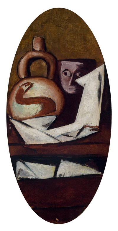 Stillleben (mit mexikanischer Figur) von Max Beckmann