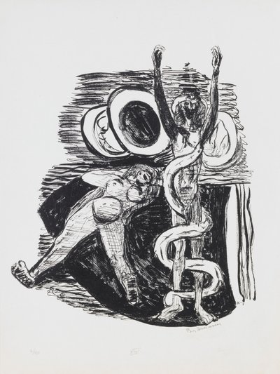 Der Sündenfall, Platte 14 aus dem Portfolio „Tag und Traum“ von Max Beckmann