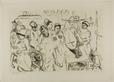Die große Operation, Platte achtzehn aus Gesichter von Max Beckmann