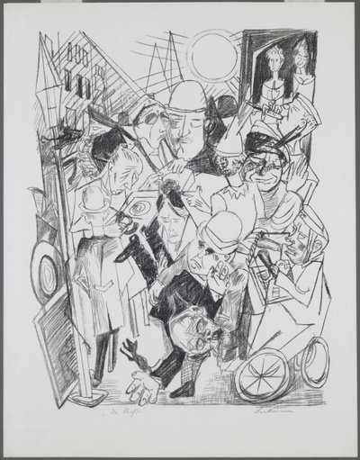 Die Straße, Platte 3 aus dem Portfolio „Hölle“ von Max Beckmann