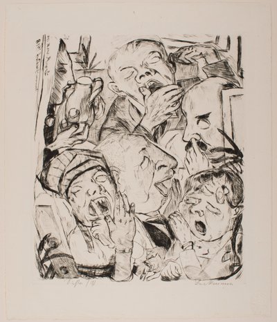 Die Gähner, Platte 7 aus dem Portfolio „Gesichter“ von Max Beckmann