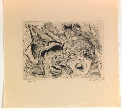 Theater, Platte 8 aus dem Portfolio „Gesichter“ von Max Beckmann