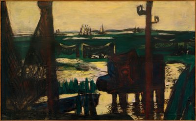 Wattenmeer grün und schwarzgelb von Max Beckmann