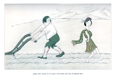 Robert Burns, der seine Hand an den Pflug gelegt hat, blickt zurück auf Highland Mary, 1904 von Henry Maximilian Beerbohm