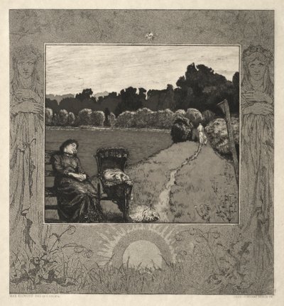 Kind, aus Vom Tode, Erster Teil, Opus XI, 1889 von Max Klinger