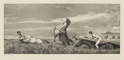 Intermezzi, Opus IV, Bl. 3: Zentaur verfolgt von Max Klinger