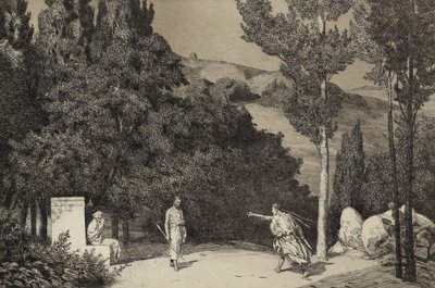 Pyramus und Thisbe II aus der Serie Opus II, 1879 von Max Klinger