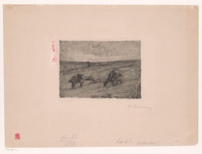 Landschaft mit weidenden Ziegen von Max Liebermann (signed by artist)