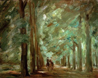 Allee in Sacrow mit zwei Reitern von Max Liebermann