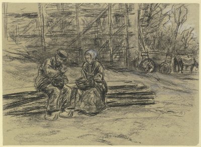 Arbeiter, sein Mittagessen verzehrend von Max Liebermann