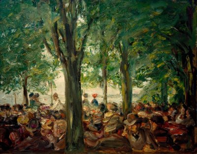 Gartenlokal an der Havel unter Bäumen (Schildhorn) von Max Liebermann