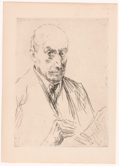 Selbstporträt von Max Liebermann, Zeichenstift in der Hand von Max Liebermann