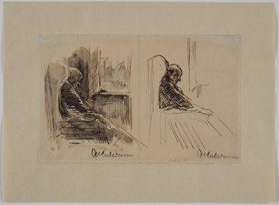 Zwei Bildnisse seines Vaters Louis Liebermann im Lehnstuhl von Max Liebermann