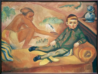 Der Sohn des Künstlers auf dem Sofa von Max Pechstein