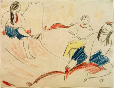 Drei Tänzer (Akrobaten) von Max Pechstein