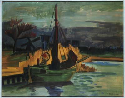 Fischerboote am Ufer von Max Pechstein