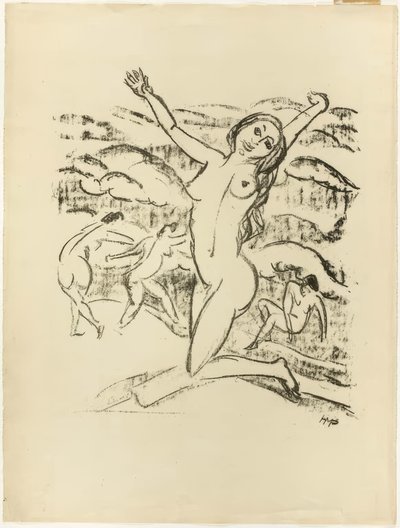 Kniende Frau, Jubelnd, aus Die Samland Ode von Max Pechstein