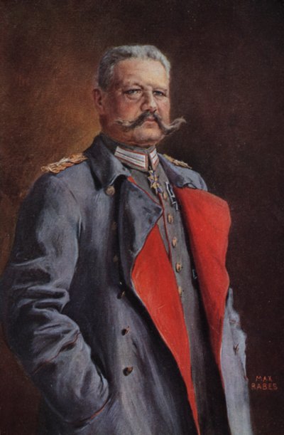Feldmarschall Paul von Hindenburg, Kommandant der deutschen Armee im Ersten Weltkrieg von Max Rabes