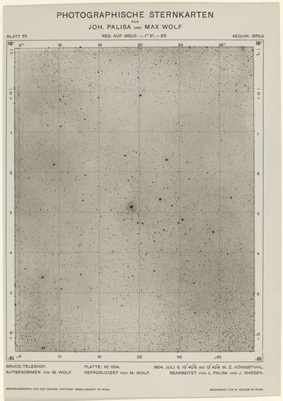 Photographische Sternkarten 6. Juli 1904, 1649. Schöpfer: Max Wolf, Johann Palisa von Max Wolf, Johann Palisa