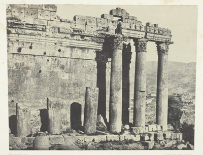 Baalbeck (Heliopolis), Tempel des Jupiter, Westfassade; Syrien von Maxime Du Camp