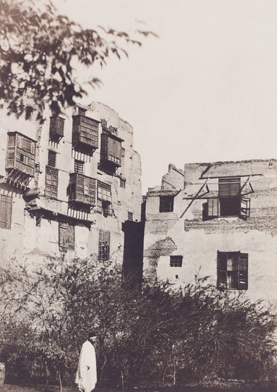 Kairo, Haus und Garten im französischen Viertel, mit Gustave Flaubert, 1850 von Maxime Du Camp