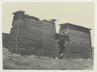Hémi-Spéos De Séboua, Pylônes; Nubien, Tafel 98 aus dem Album "Egypte, Nubie, Palestine et Syrie" (1852) von Maxime Du Camp