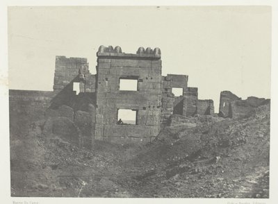 Médinet-Habou, Östliche Fassade des Gynäkeions von Ramses-Miamun; Theben von Maxime Du Camp