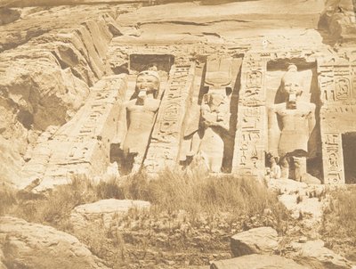 Hälfte der Fassade des Spéos von Athor, in Abousembil südlicher Teil, 28. März 1850 von Maxime Du Camp