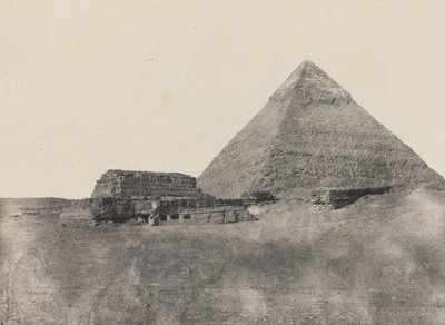 Pyramide von Chephren, Mittleres Ägypten, Tafel 10 aus dem Album „Ägypten, Nubien, Palästina und Syrien“ (1852) von Maxime Du Camp