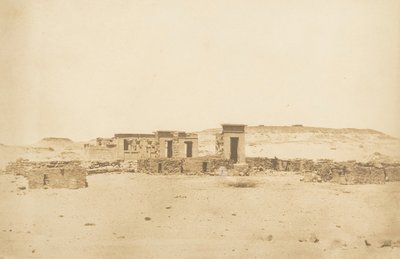 Allgemeine Ansicht des Tempels und des Dorfes Deboude Parembole, 10. April 1850 von Maxime Du Camp