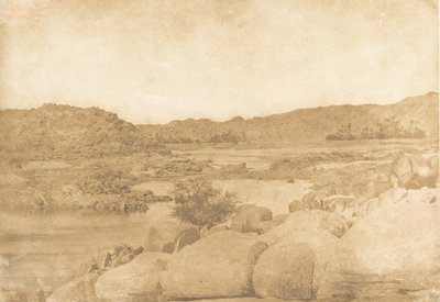 Ansicht von der ersten Katarakt, rechte Uferseite, 1849-50 von Maxime Du Camp