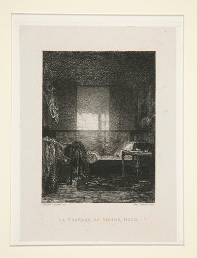Das Schlafzimmer von Victor Hugo, pl. 11 aus der Suite Chez Victor Hugo von Maxime Lalanne