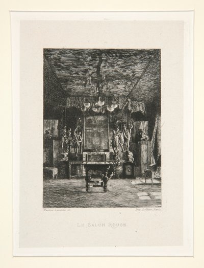 Der rote Salon, Tafel 5 aus der Suite Bei Victor Hugo von Maxime Lalanne
