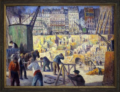 Baustelle in Paris. Gemälde von Maximilian Luce (1856-1941), Öl auf Leinwand von Maximilien Luce