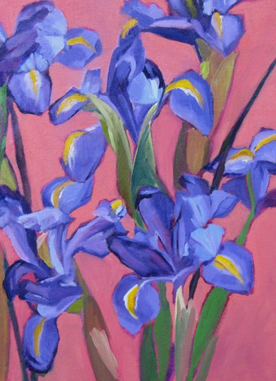 Lebendige blaue Schwertlilien von Maxine Shore
