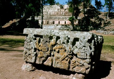 Altar Q mit Krönung des Königs der aufgehenden Sonne, 776 n. Chr. von Mayan