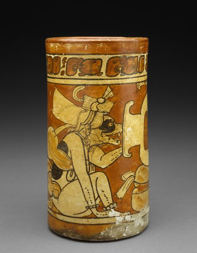 Gefäß mit Affen- und Hundegöttern, 600-900 n. Chr. von Mayan