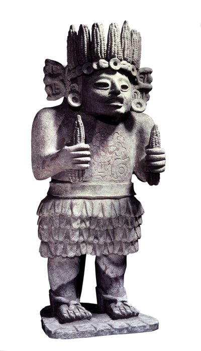 Präkolumbianische Zivilisation: Maya-Statue, die den Gott der Mägde darstellt von Mayan Mayan