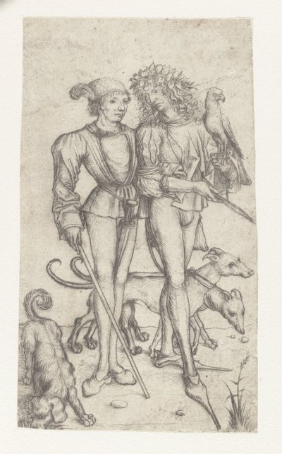 Falkner und Begleiter von Meester van het Amsterdamse Kabinet