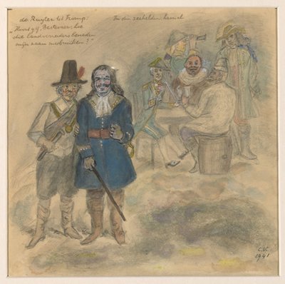 Landschaft mit Figuren am Flussufer von Melchior Küsel (I)