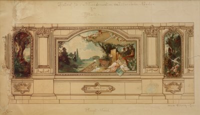 Entwurf für eine Wanddekoration des Löwenbräu-Gartens zu Berlin von Melchior Lechter