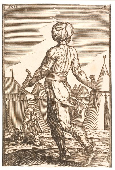 Ein Schmied von hinten in einem Lager gesehen von Melchior Lorck