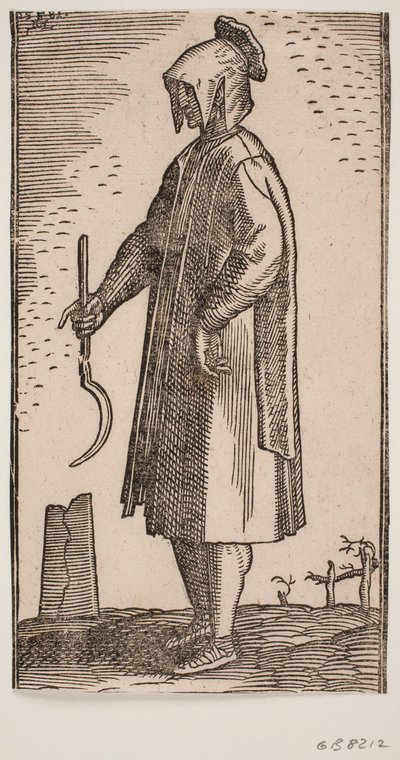 Griechischer Bauer mit Sichel in der rechten Hand von Melchior Lorck