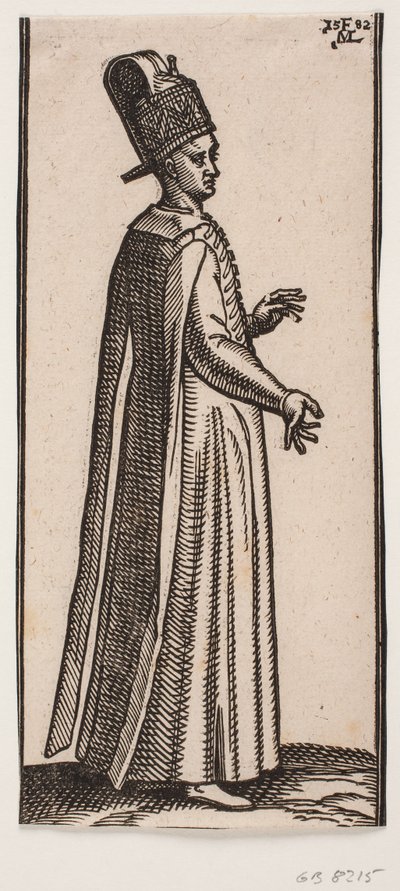 Stehender bartloser Mann nach rechts gewandt von Melchior Lorck