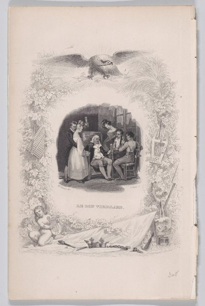 Der gute alte Mann aus Die Lieder von Béranger, 1829 von Melchior Peronard