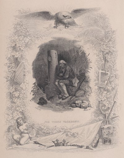Der alte Vagabund, aus den gesammelten Werken von Béranger, 1829 von Melchior Peronard
