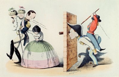 Risorgimento: Karikatur zum Vertrag von Turin (Trattato di Torino) vom 24.03.1860 von Melchiorre Delfico