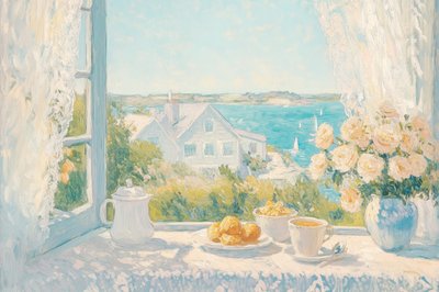 Küstenmorgen Frühstücksausblick von Melloi Art Prints